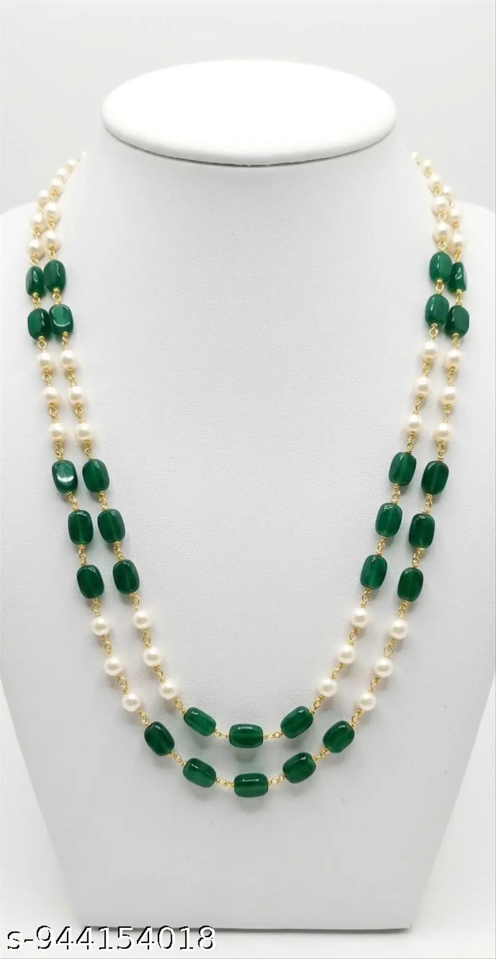 Red Bead & Pearl Multi-Layer Necklace